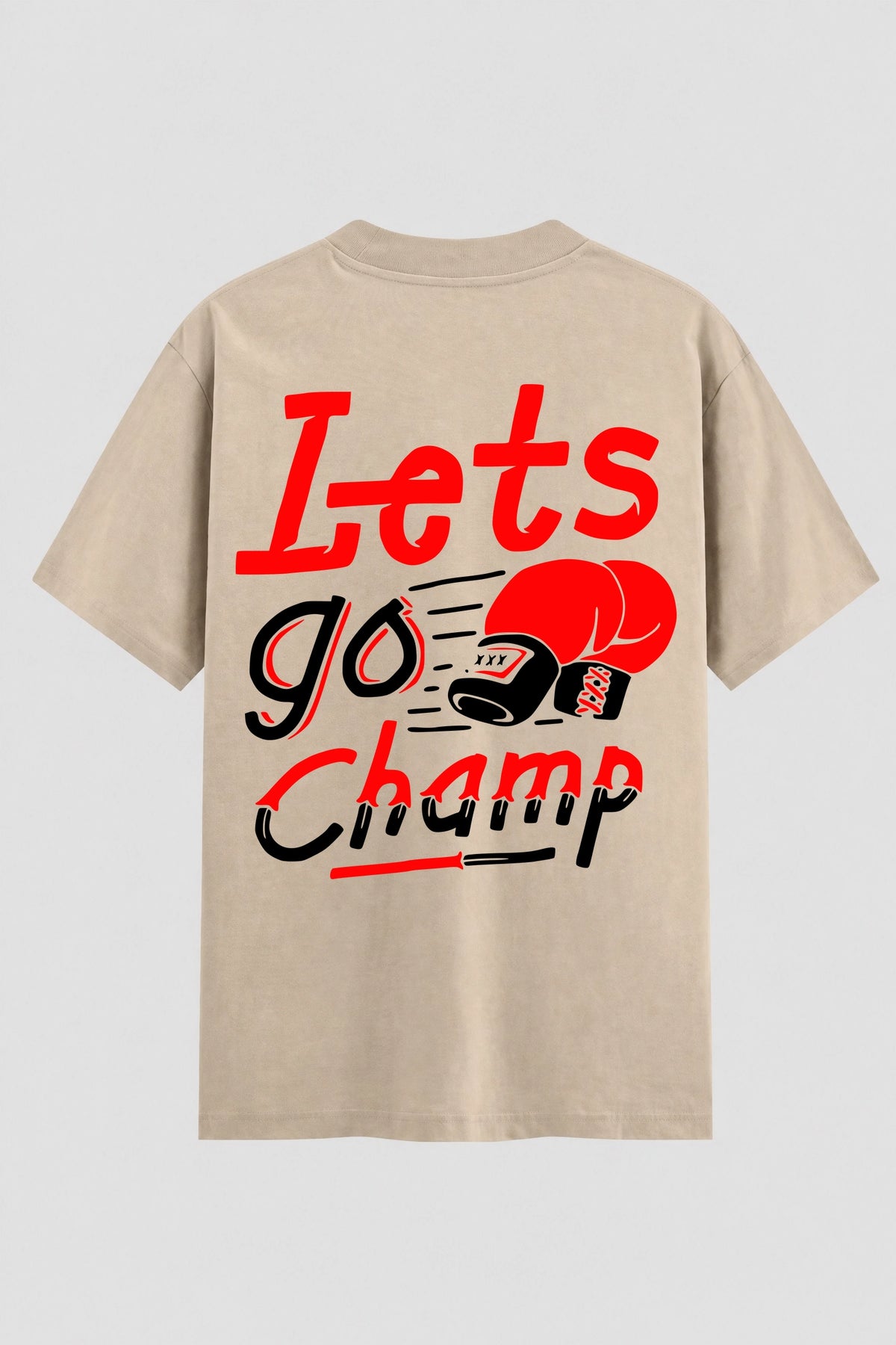 Camiseta Oversized Suedine boxe Lest go champ