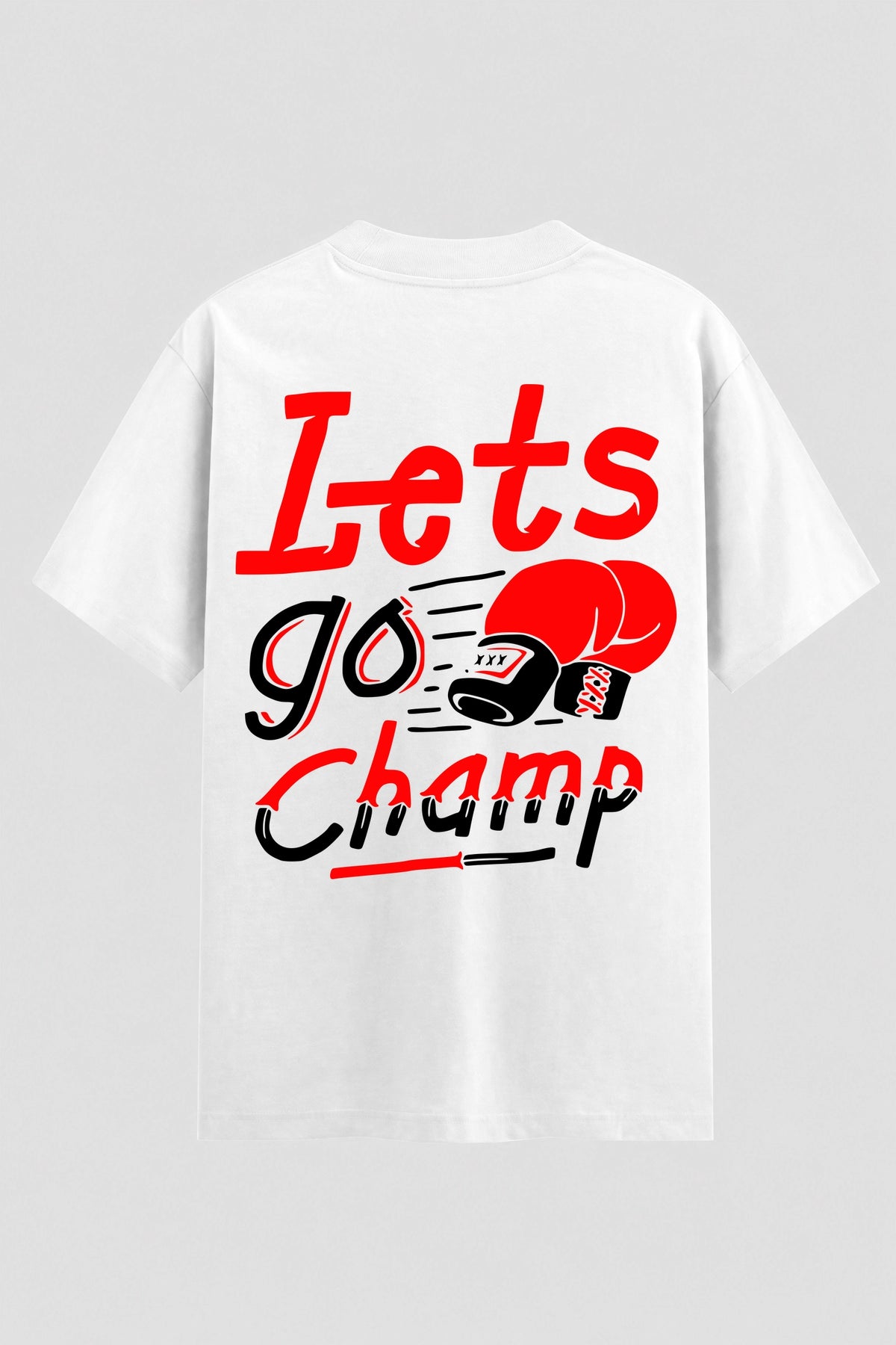 Camiseta Oversized Suedine boxe Lest go champ