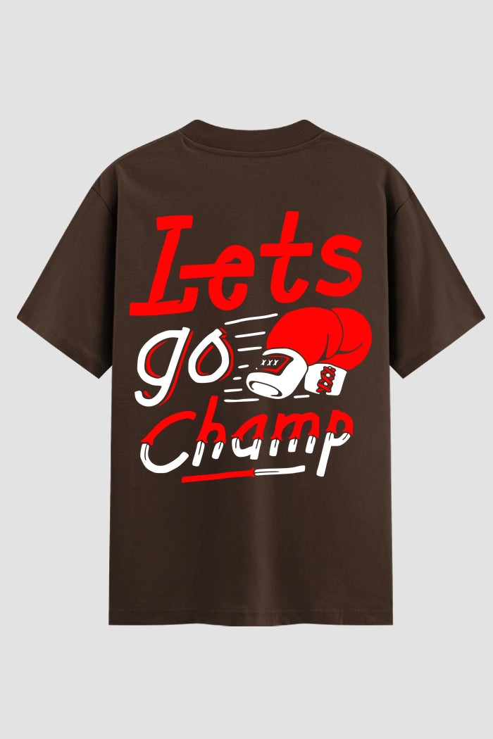 Camiseta Oversized Suedine boxe Lest go champ