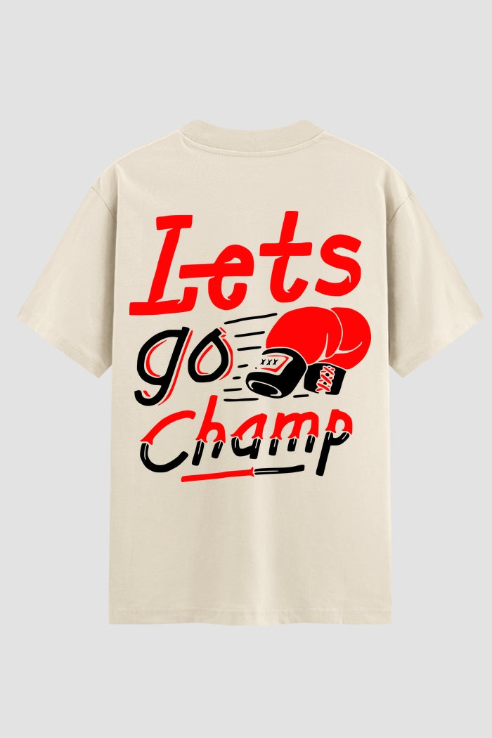 Camiseta Oversized Suedine boxe Lest go champ