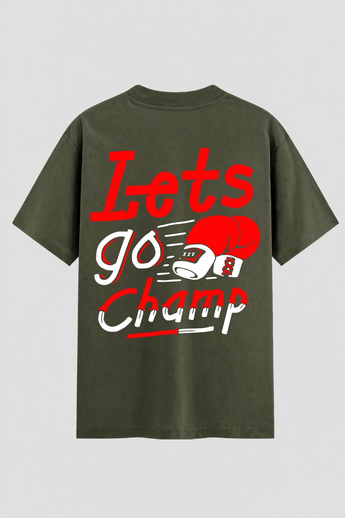 Camiseta Oversized Suedine boxe Lest go champ
