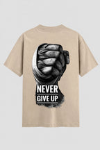 Camiseta Oversized Suedine Boxe Never Give Up