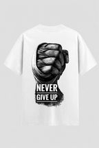 Camiseta Oversized Suedine Boxe Never Give Up