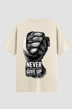 Camiseta Oversized Suedine Boxe Never Give Up