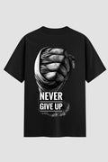 Camiseta Oversized Suedine Boxe Never Give Up