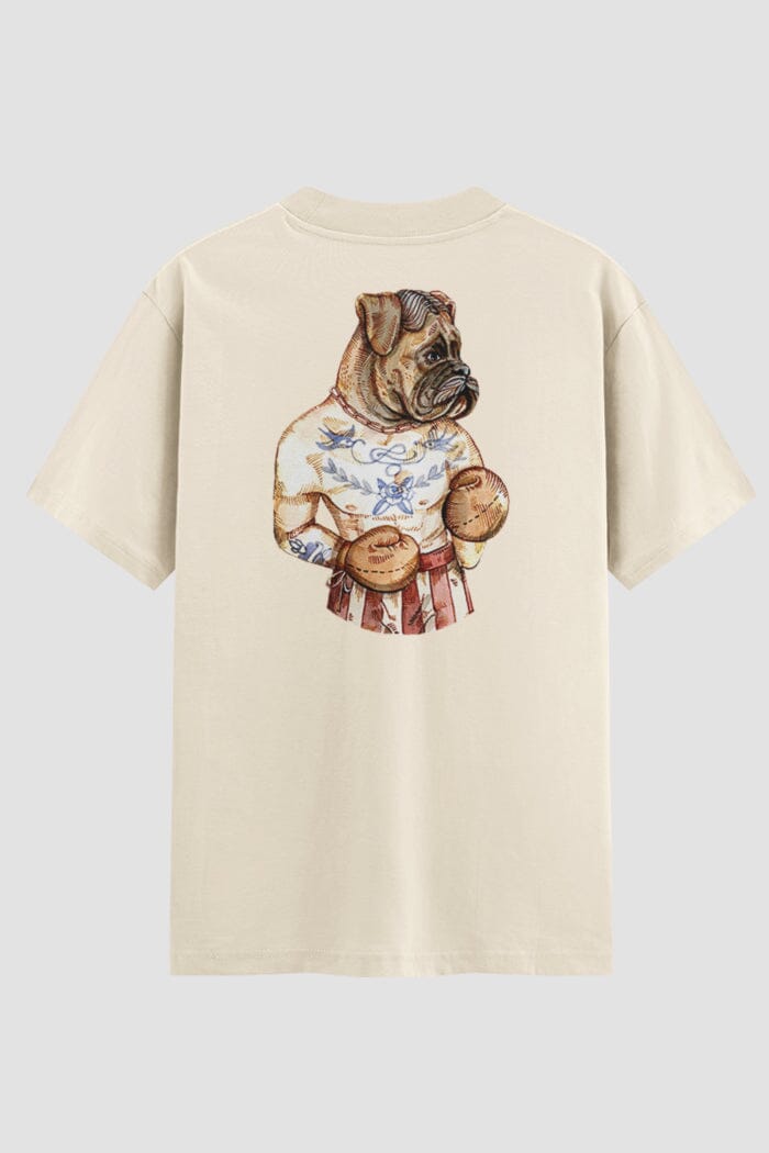 Camiseta Oversized Boxer Dog Onfight Oversized Boxe OnFight P Off White Masculino
