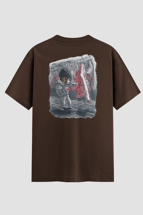 Camiseta Oversized Bulldog Fighter Onfight Oversized Boxe OnFight P Chocolate Masculino