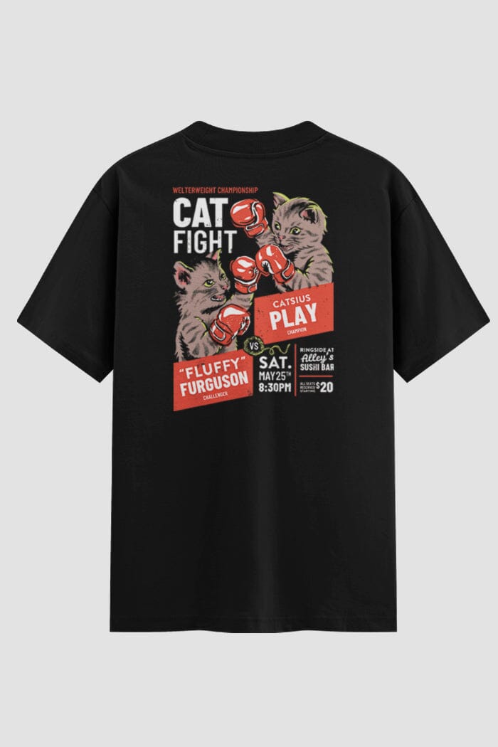 Camiseta Oversized Cat Fight Onfight