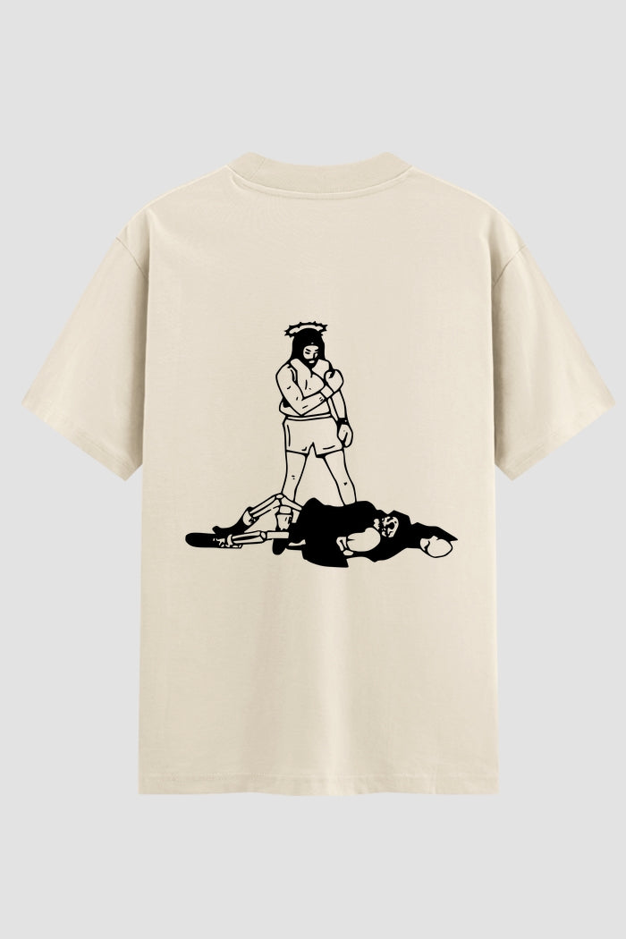 Camiseta Oversized Suedine Coleção Faith Divine Fighter