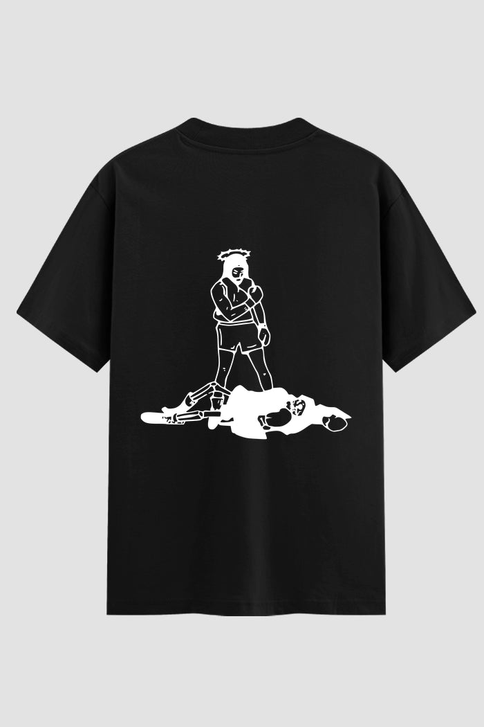 Camiseta Oversized Suedine Coleção Faith Divine Fighter