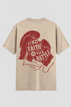 Camiseta Oversized Suedine Coleção Faith Find Faith The Battle