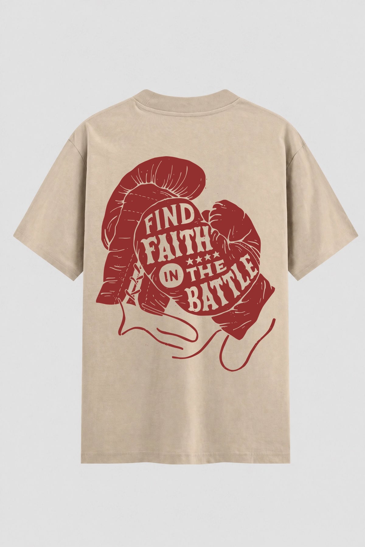 Camiseta Oversized Suedine Coleção Faith Find Faith The Battle