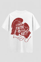 Camiseta Oversized Suedine Coleção Faith Find Faith The Battle