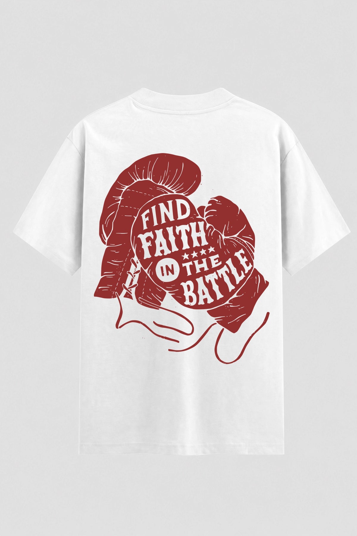 Camiseta Oversized Suedine Coleção Faith Find Faith The Battle