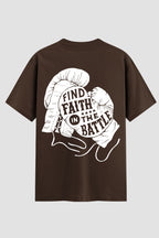 Camiseta Oversized Suedine Coleção Faith Find Faith The Battle