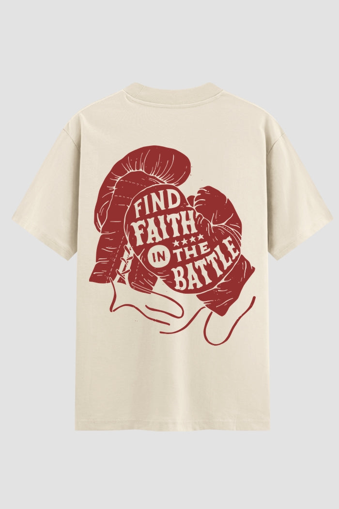 Camiseta Oversized Suedine Coleção Faith Find Faith The Battle