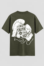 Camiseta Oversized Suedine Coleção Faith Find Faith The Battle