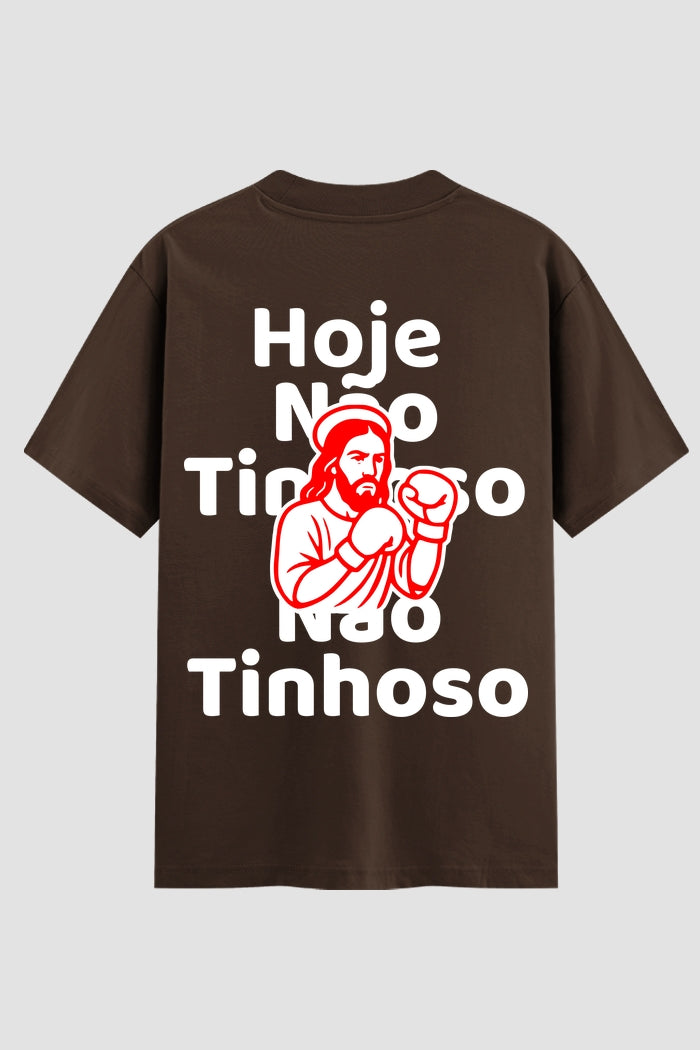 Camiseta Oversized Suedine Coleção Faith Hoje Não Tinhoso