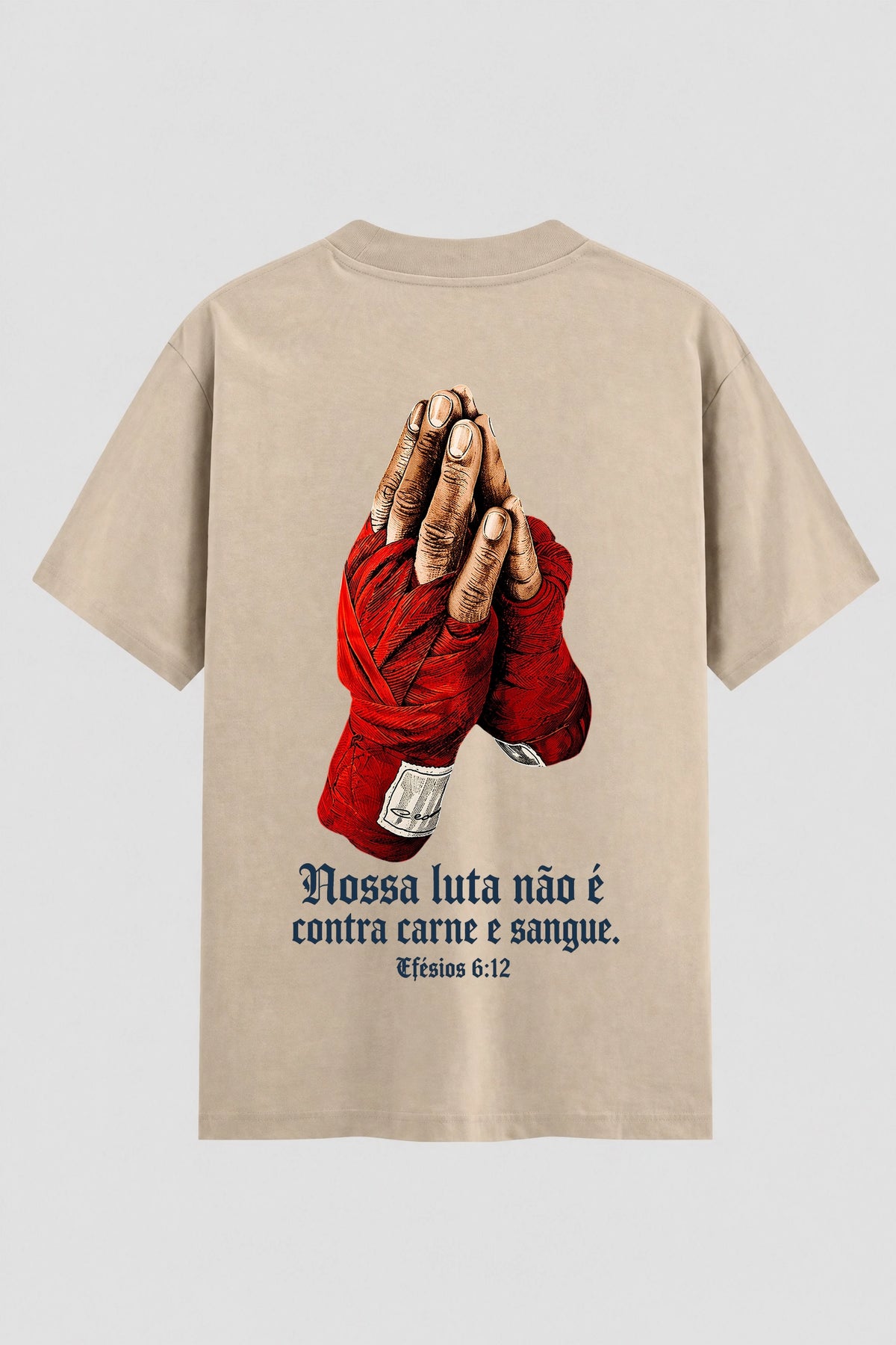 Camiseta Oversized Suedine Coleção Faith Nossa luta não é