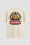 Camiseta Oversized Doginho Fight Team Onfight Engraçada OnFight P Off White Masculino