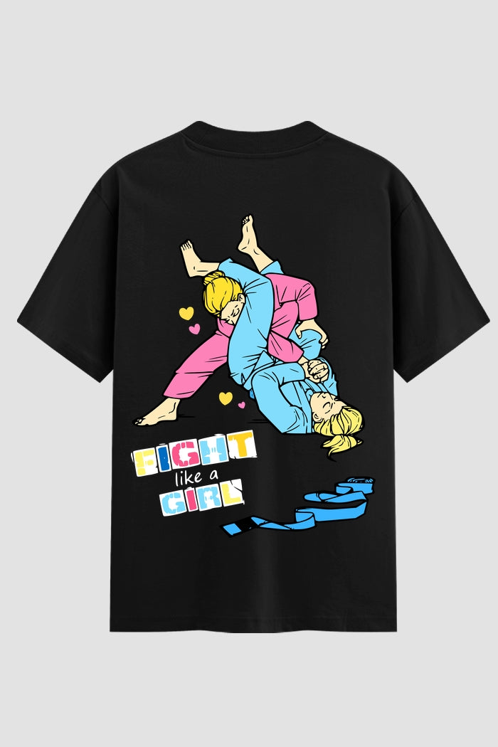 Camiseta Oversized Suedine feminina Fight Girl