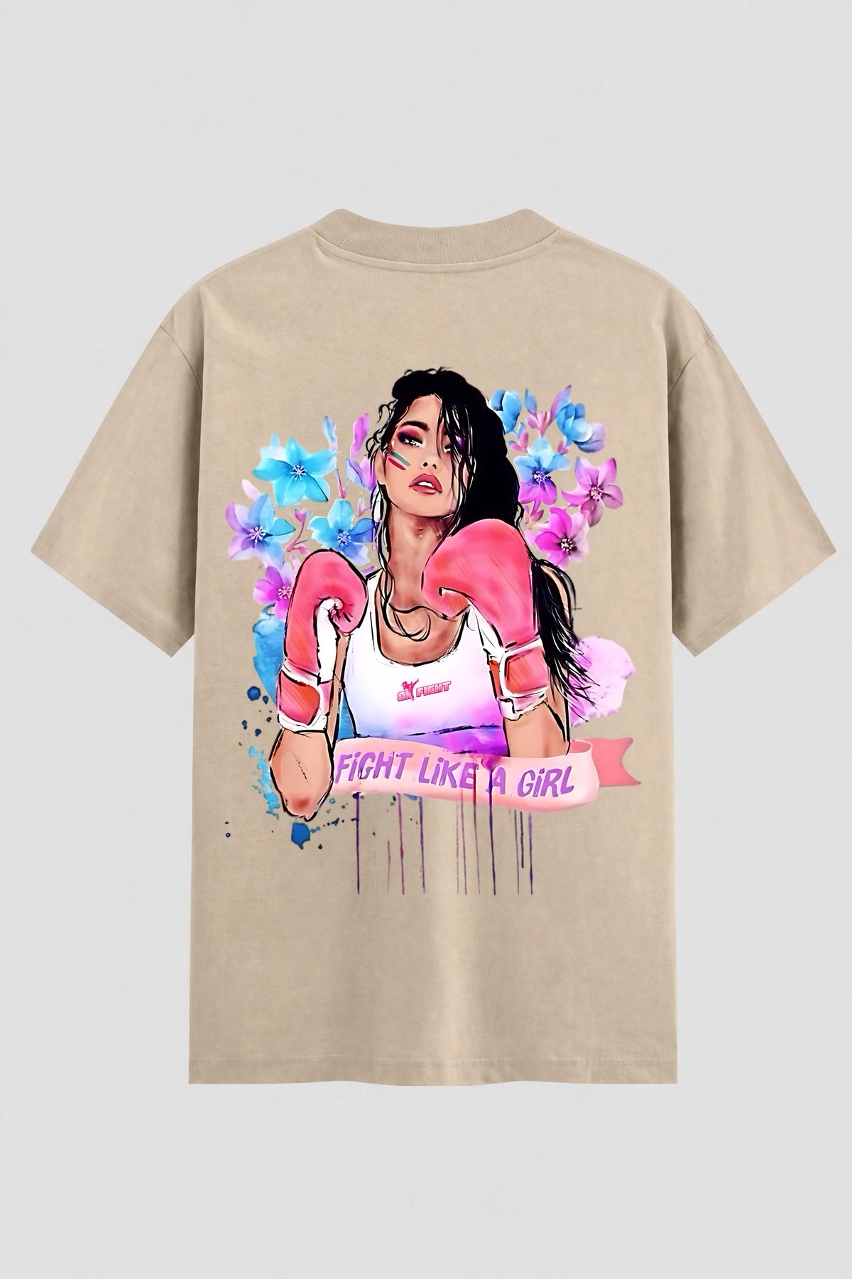 Camiseta Oversized Suedine feminina Fight Like a Girl