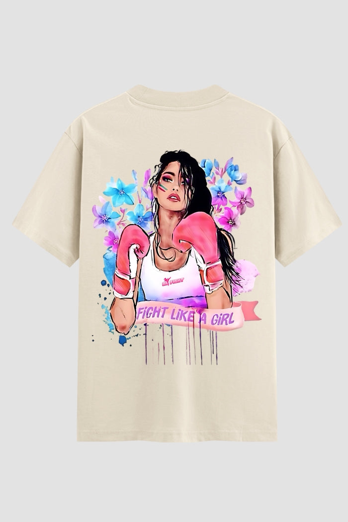 Camiseta Oversized Suedine feminina Fight Like a Girl