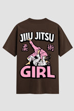 Camiseta Oversized Suedine feminina Jiu-jitsu girl