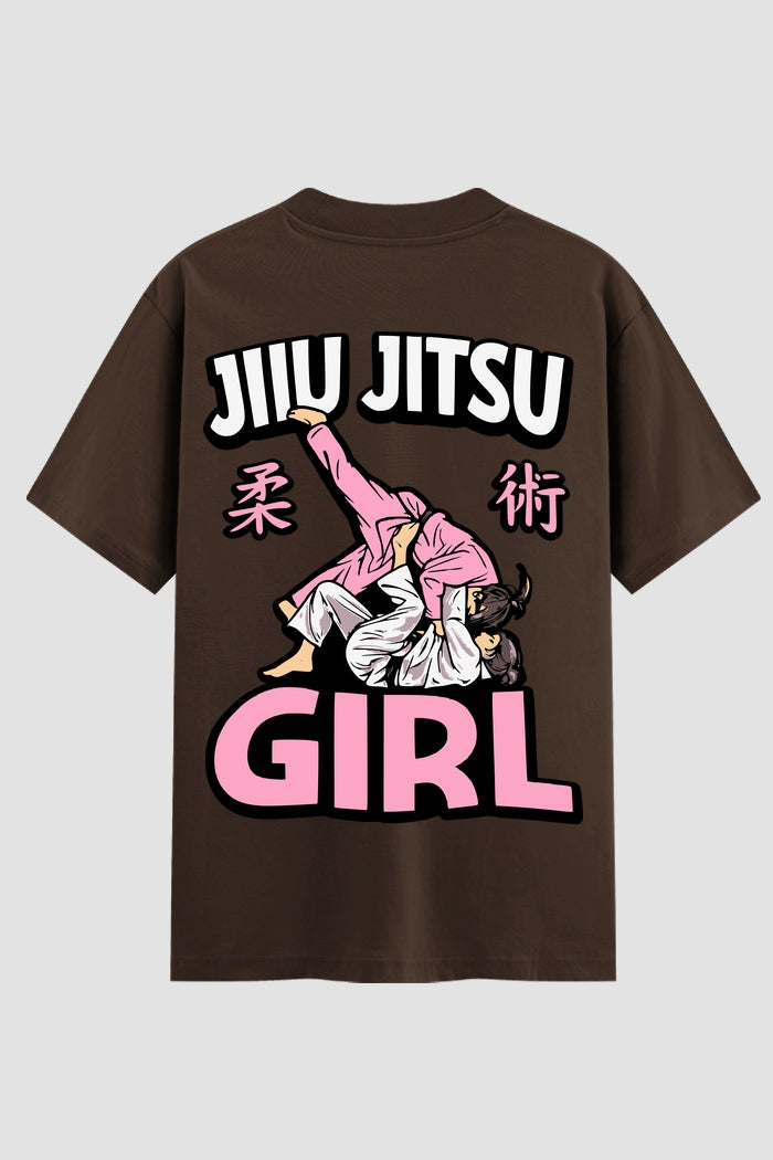 Camiseta Oversized Suedine feminina Jiu-jitsu girl