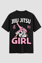 Camiseta Oversized Suedine feminina Jiu-jitsu girl