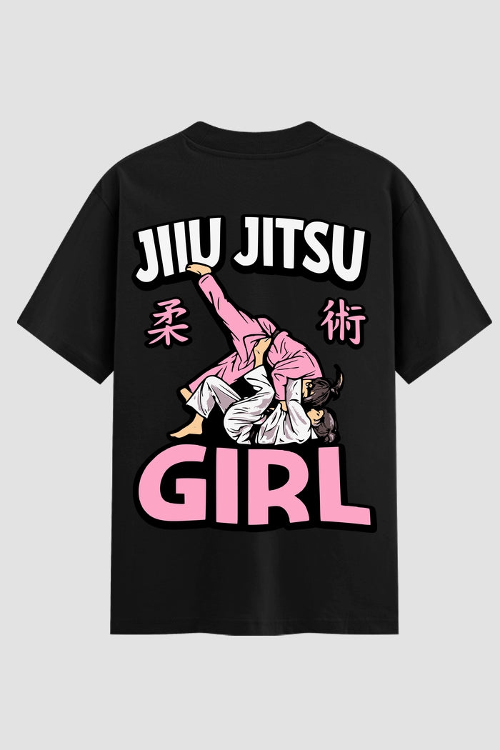 Camiseta Oversized Suedine feminina Jiu-jitsu girl