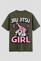 Camiseta Oversized Suedine feminina Jiu-jitsu girl
