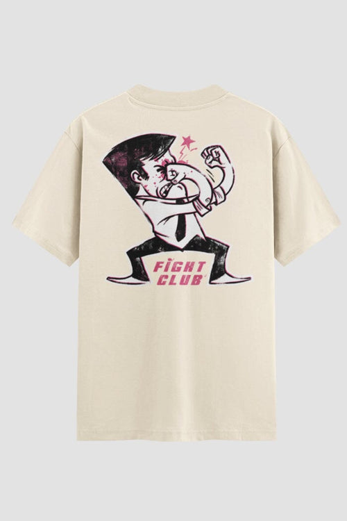 Camiseta Oversized Fight Club Onfight Engraçada OnFight P Off White Masculino