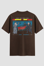 Camiseta Oversized Fight Game Onfight Engraçada OnFight P Chocolate Masculino