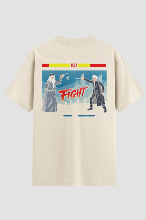 Camiseta Oversized Fight Game Onfight Engraçada OnFight P Off White Masculino