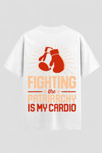 Camiseta Oversized Suedine boxe fighting the patriarchy