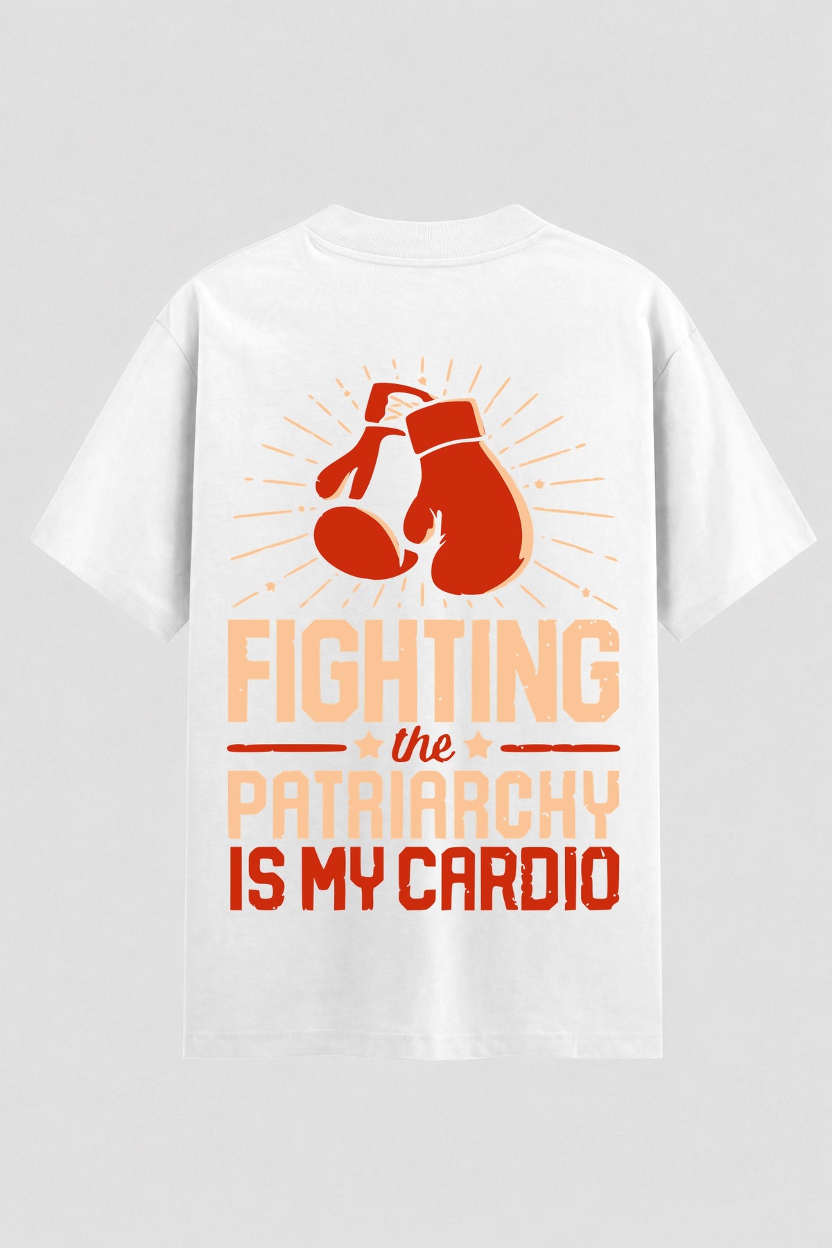 Camiseta Oversized Suedine boxe fighting the patriarchy