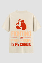 Camiseta Oversized Suedine boxe fighting the patriarchy