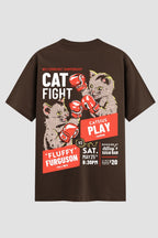 Camiseta Oversized Suedine Cat Fight Onfight