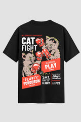 Camiseta Oversized Suedine Cat Fight Onfight