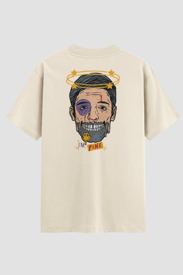 Camiseta Oversized I’m Fine Onfight Oversized Boxe OnFight P Off White Masculino