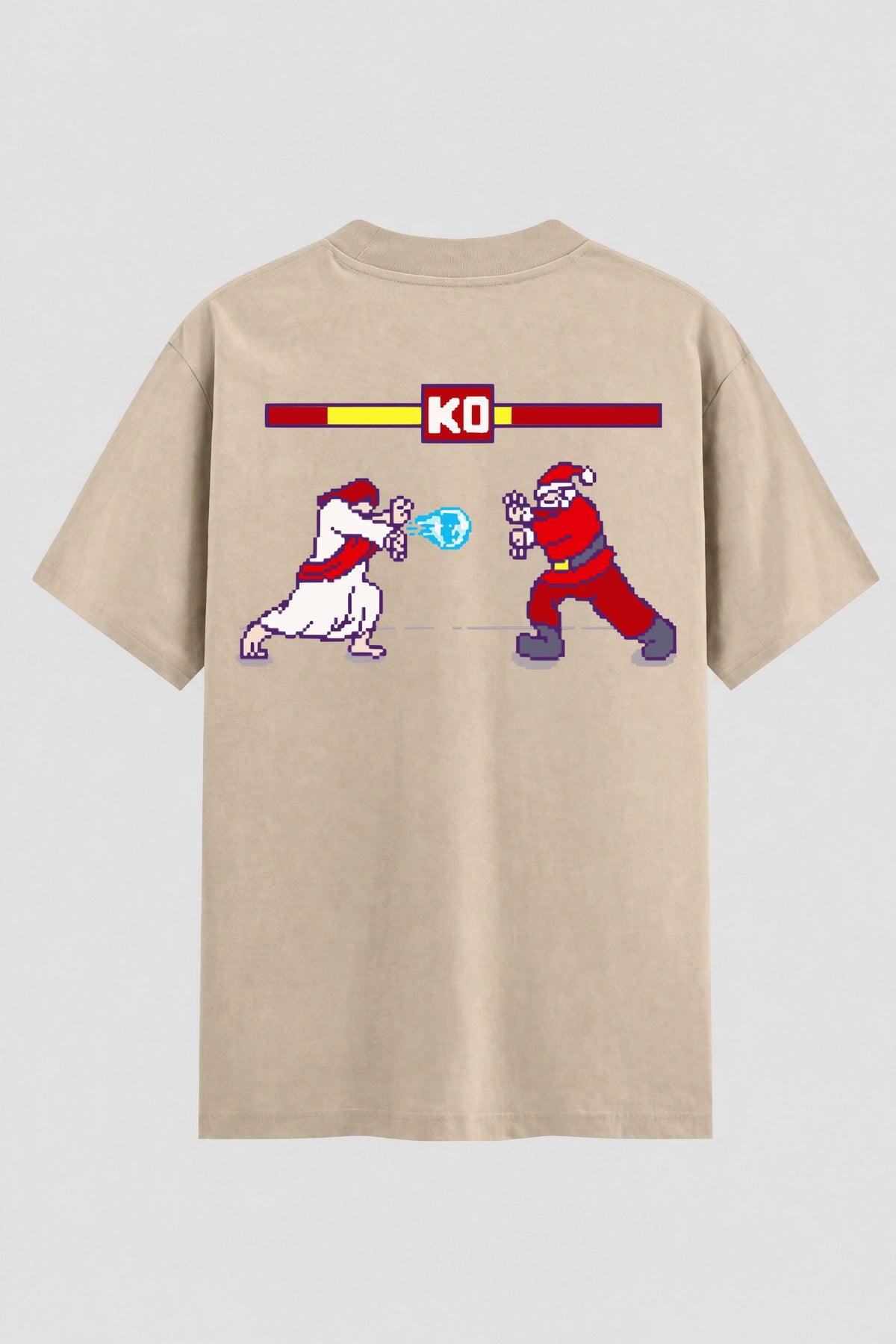 Camiseta Oversized Suedine Jesus vs Santa