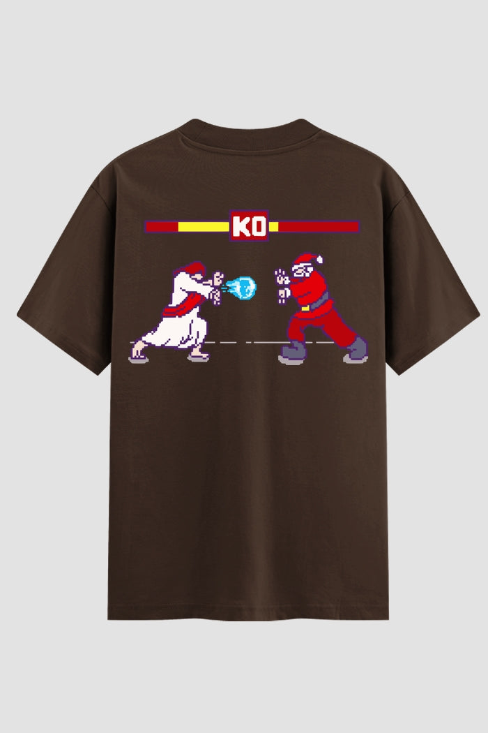 Camiseta Oversized Suedine Jesus vs Santa