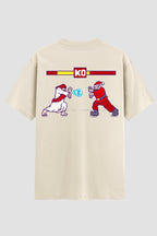 Camiseta Oversized Suedine Jesus vs Santa