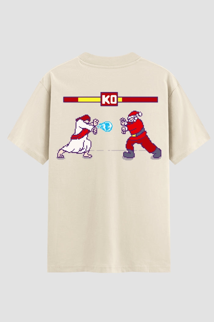 Camiseta Oversized Suedine Jesus vs Santa