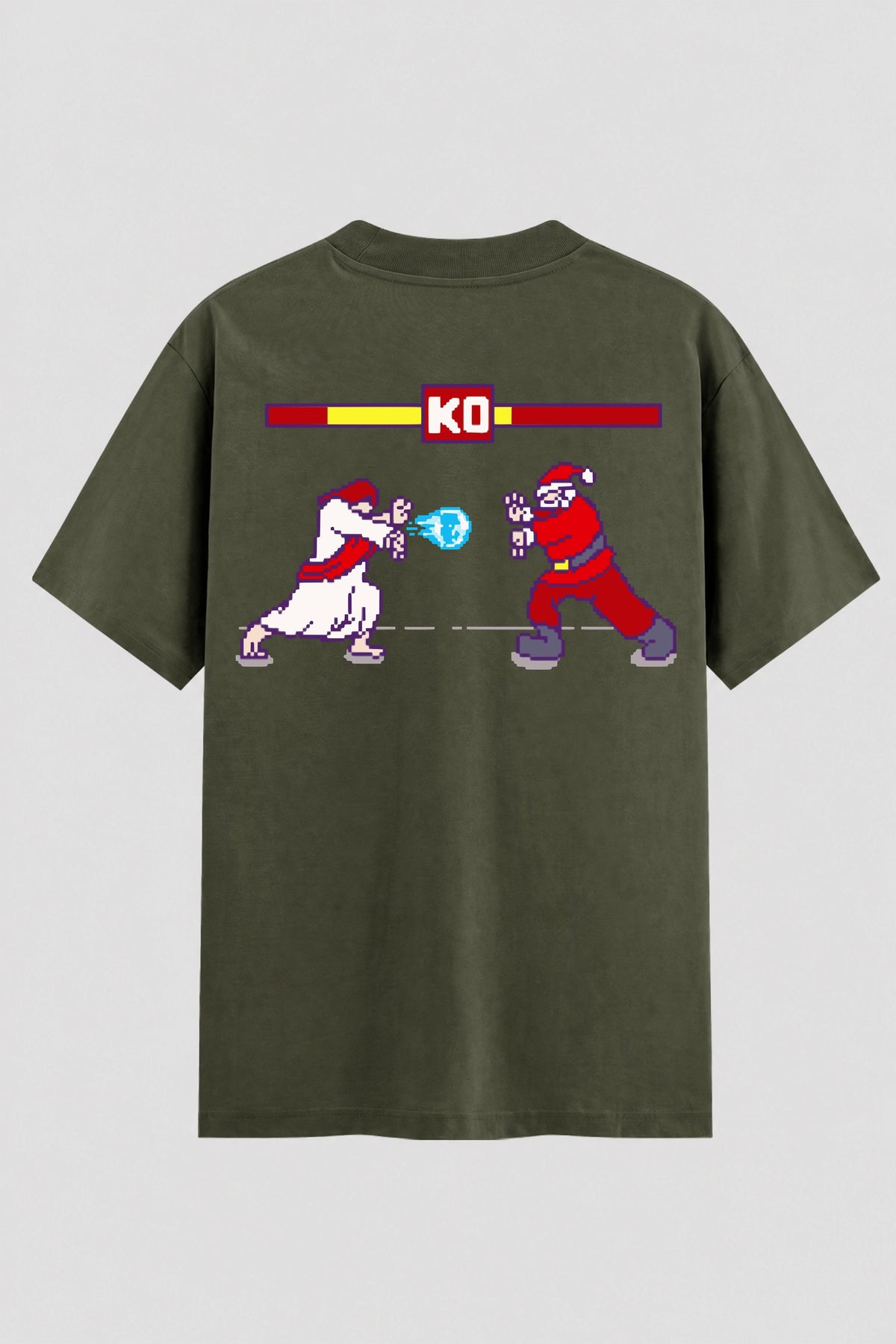 Camiseta Oversized Suedine Jesus vs Santa