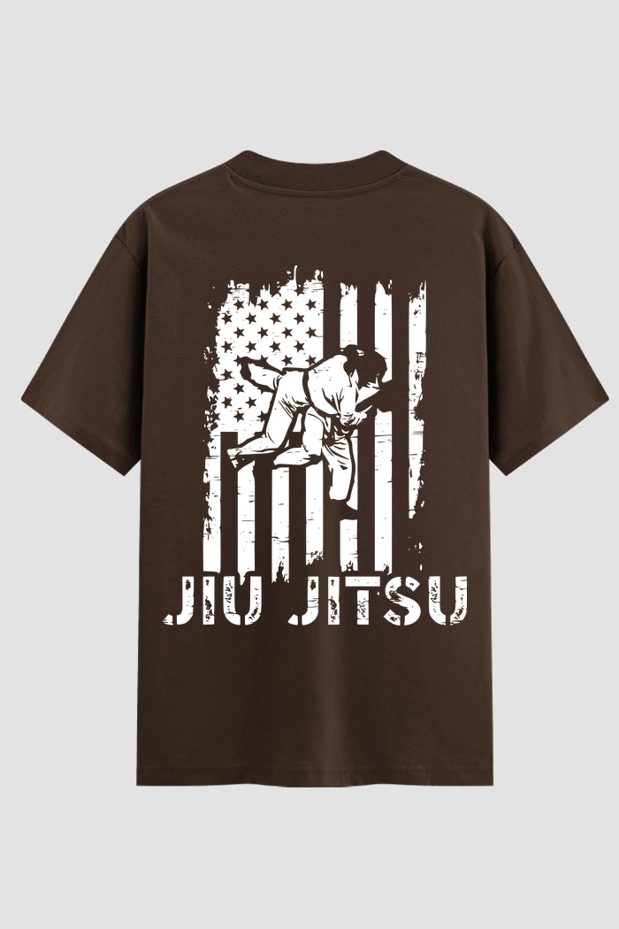 Camiseta Oversized Suedine Jiu-Jitsu American Flag – Onfight
