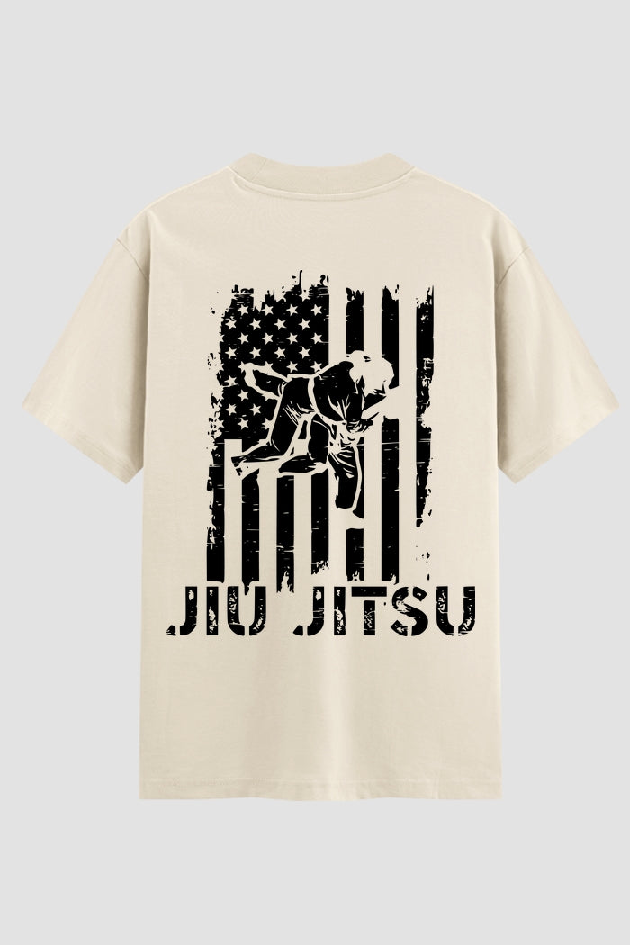 Camiseta Oversized Suedine Jiu-Jitsu American Flag – Onfight
