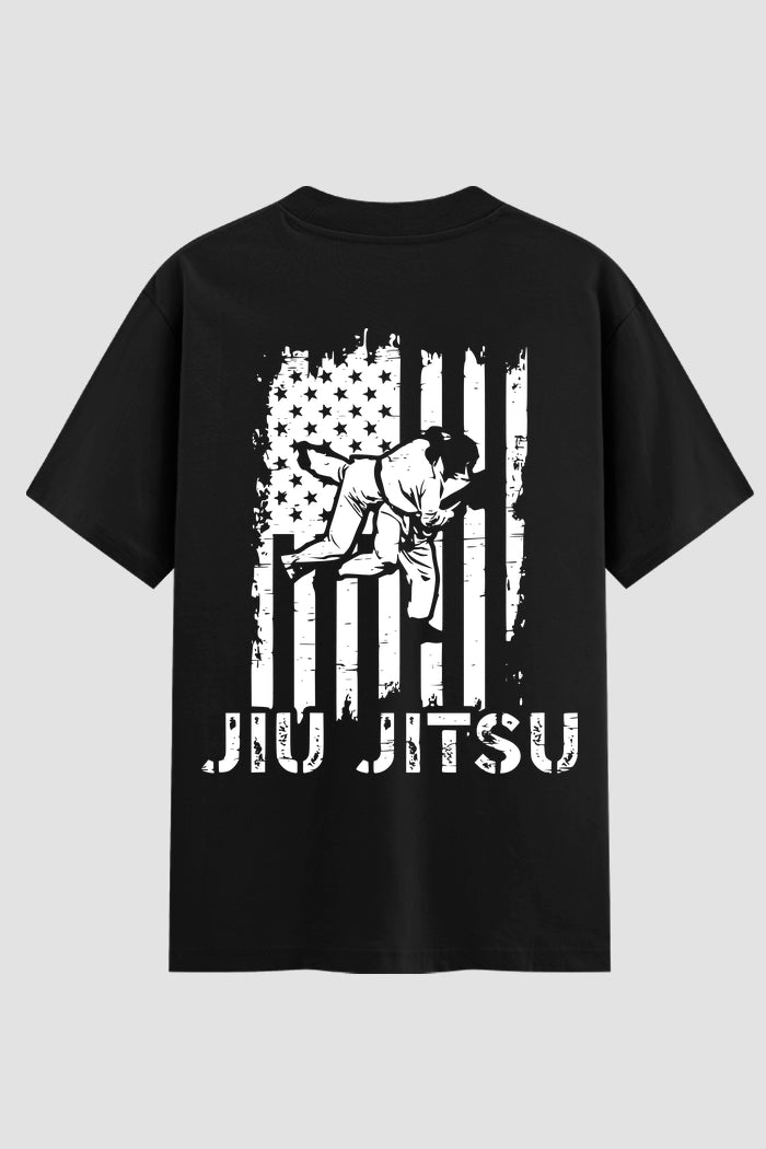 Camiseta Oversized Suedine Jiu-Jitsu American Flag – Onfight