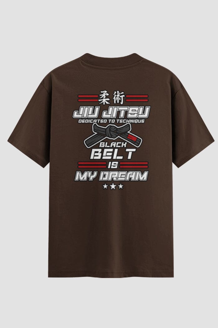 Camiseta Oversized Suedine Jiu-Jitsu Black Belt Goal